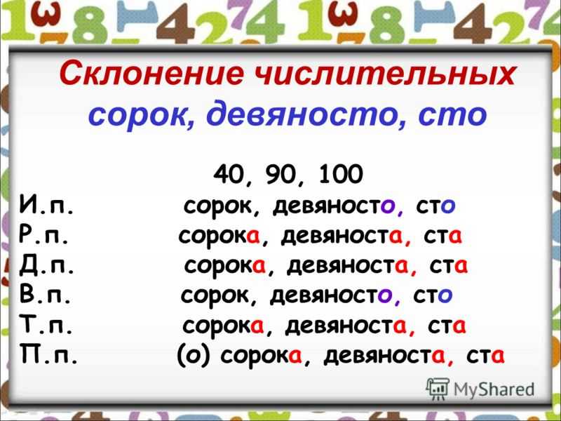 Правописание имен числительных.