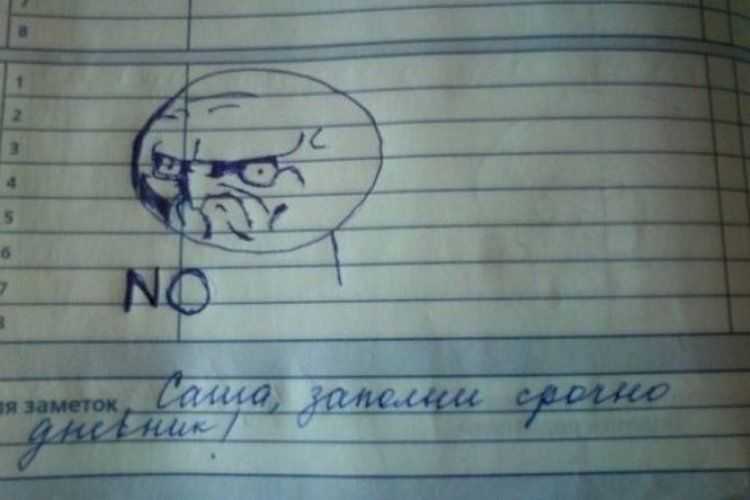 Прикольные записи в дневниках школьников