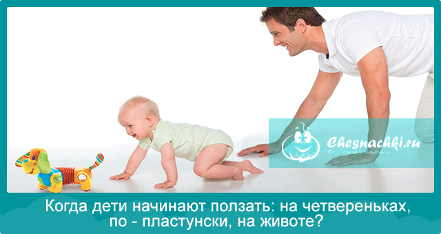 Когда ребенок начинает ползать?