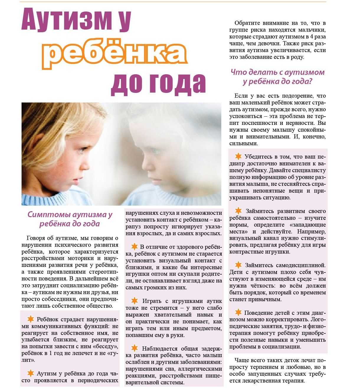 Аутизм: признаки, симптомы, лечение, причины аутизма у детей