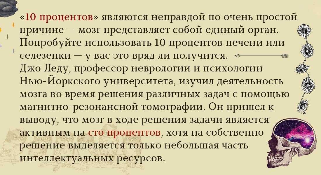 На сколько процентов работает человеческий мозг: мифы и правда