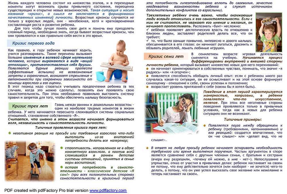 Кризис 7 лет, рекомендации родителям консультация (старшая группа)