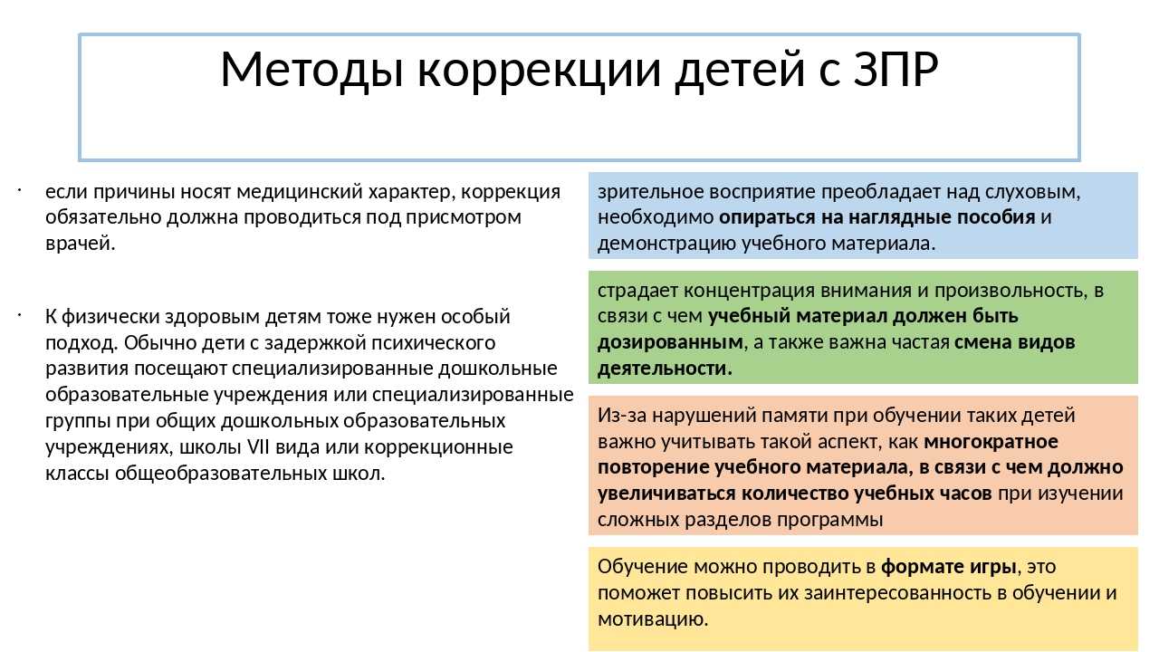 ➤ специфические особенности памяти у детей с зпр