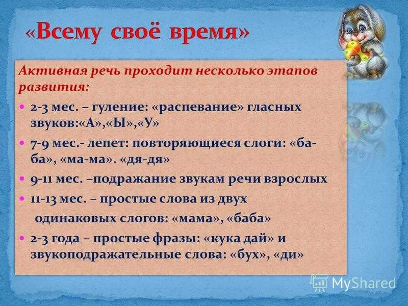 Развитие речи детей по возрастам