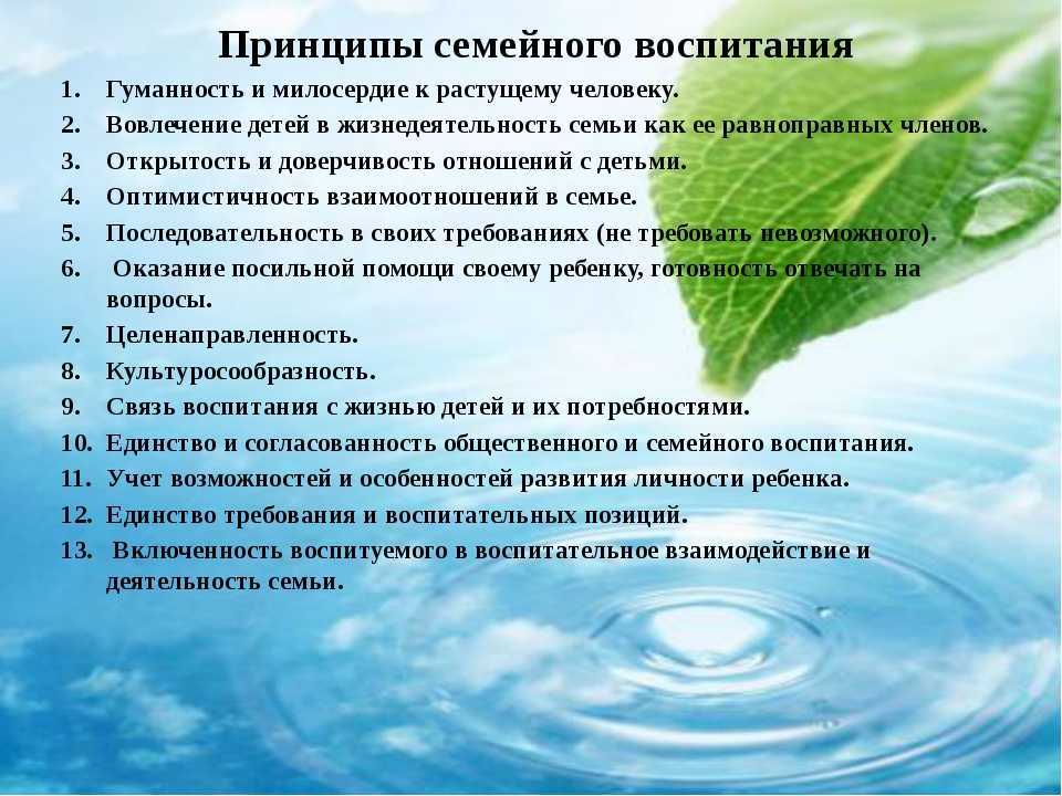 Принципы воспитания в семье. семейное воспитание