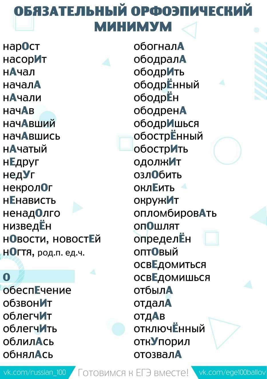 Раз и навсегда: как запомнить правильные ударения для егэ?