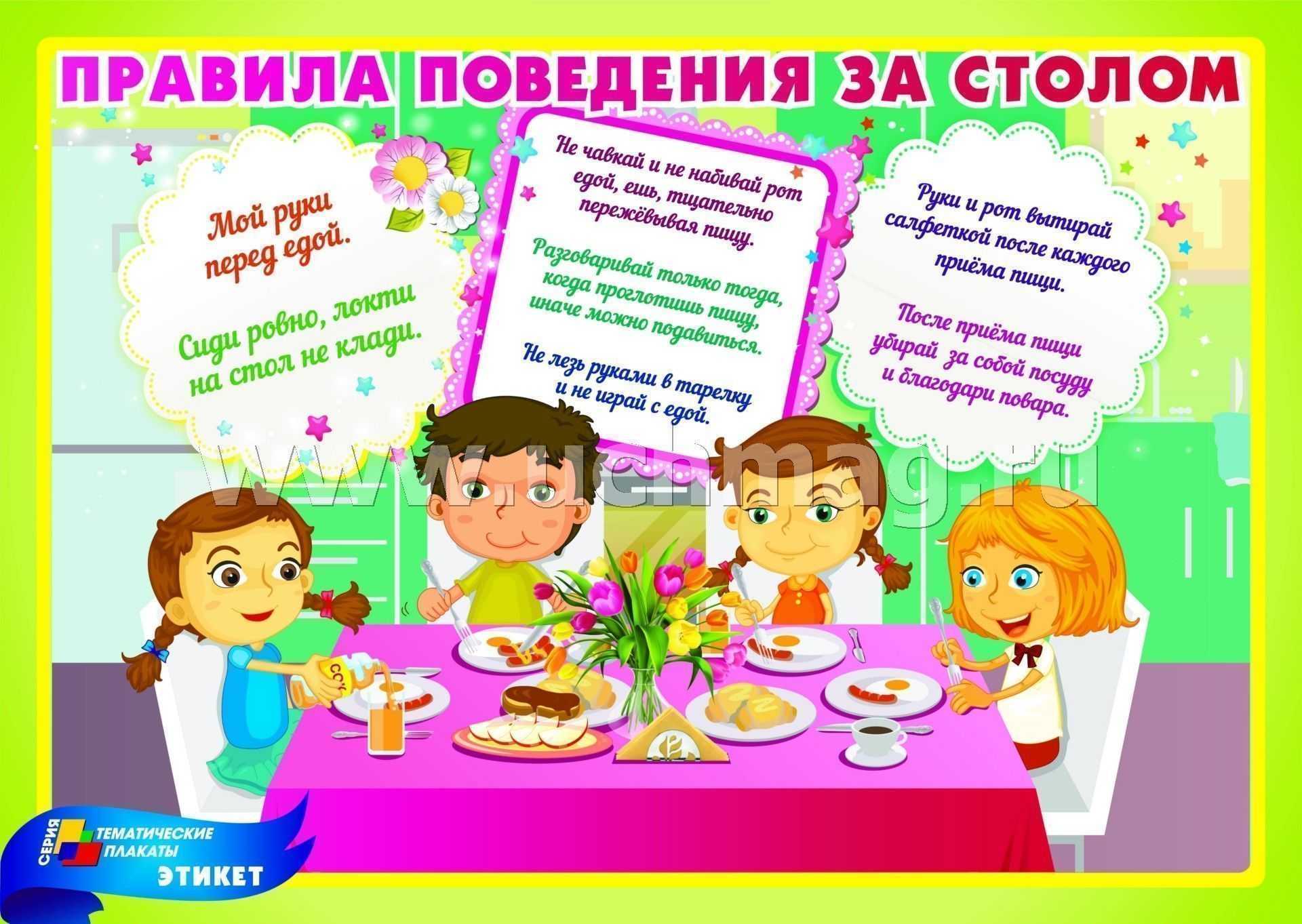 Правила поведения за столом для детей: столовый, этикет, можно, как