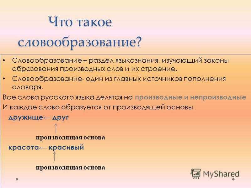 Словообразование как особый раздел науки о языке - научные работы на obrazovano.ru