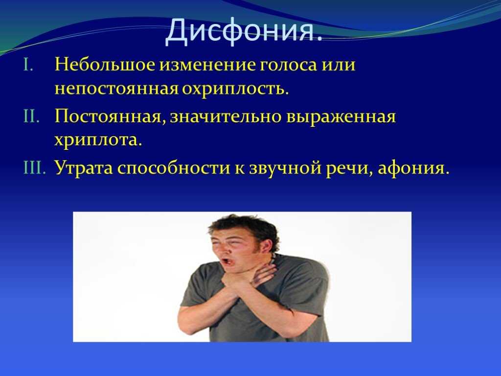 Виды дисфонии голосовых связок и гортани